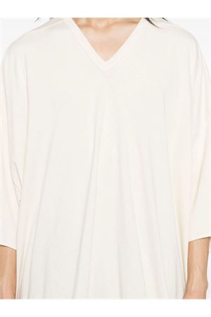 T-shirt in cotone bianco crema RICK OWENS | RU01E5279JNC21